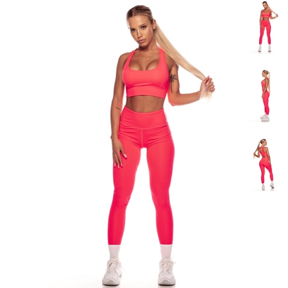 saski collection Pants - Saski Neon pink high rise leggings